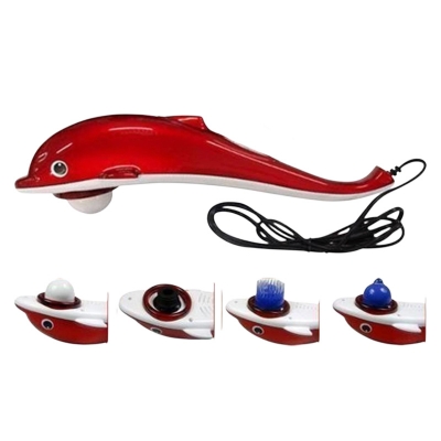 Picture of Dolphin Handheld Massager with Vibration, Magnetic, Far Infrared Therapy to Aid in Pain and Stress Relief For Men and Women big size power source from directly to Plug in