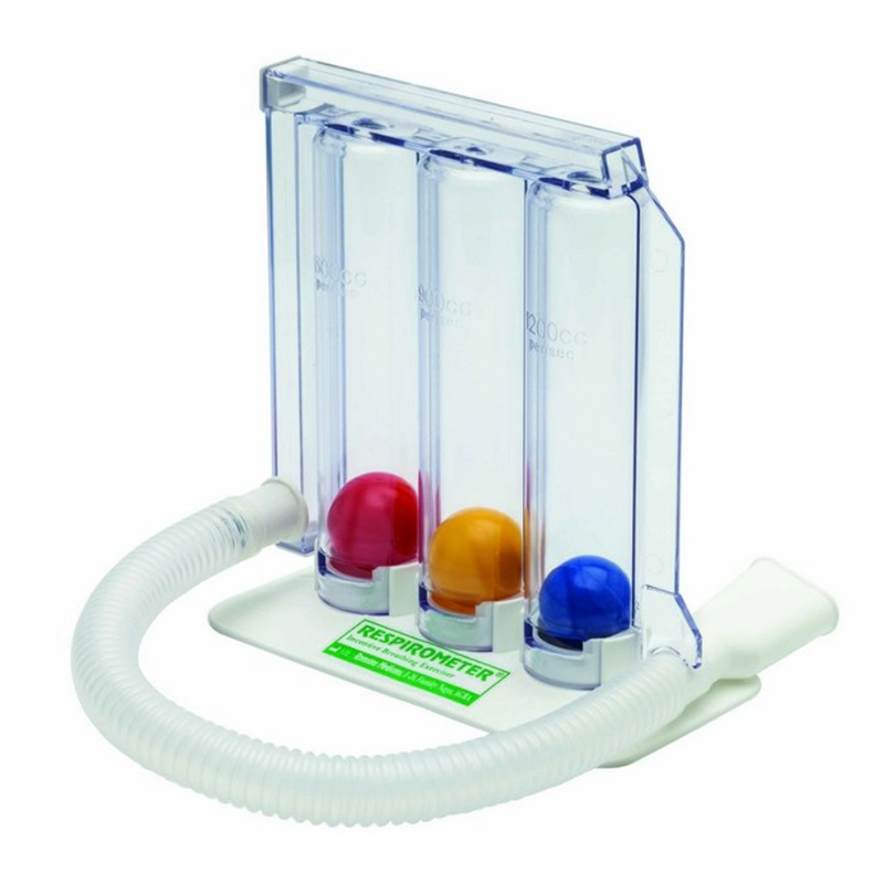 Picture of Respirometer Exerciser, 3-ball Incentive Spirometer Breathing Respiratory Exerciser Lung Function Training Instrument HealthAndYoga(TM) Deep Breathing Exerciser - Breath Exercise Measurement System, Made in China