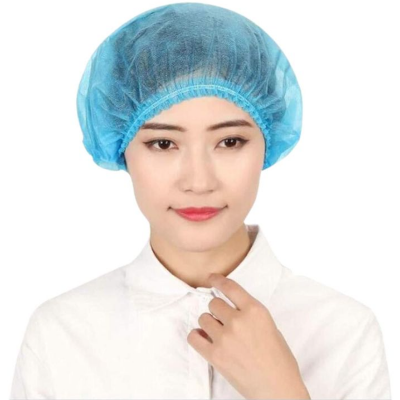 Picture of 100 Pcs Pack Disposable Surgical Head Cap, Mob Caps,Hair Net Cap,elastic Free Size,for Cosmetics, Beauty, Kitchen, Cooking, Home Industries, Hospital (Blue)