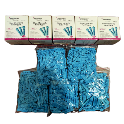 Picture of Sterile Round Blood Lancets 500pcs Twist Type 31G Painless Single Use Needles for Glucometer Pen 5 box