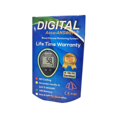 Picture of ডায়াবেটিক ব্লাড সুগার মনিটর মেডিকেল ডায়াবেটিস পরীক্ষার জন্য অ্যাকু আনোয়ার ডিজিটাল রক্তের গ্লুকোজ মিটার 10 টেস্ট স্ট্রিপস ল্যানসেট গ্লুকোমিটার কিট