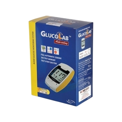 Picture of Glucolab সম্পূর্ণ স্বয়ংক্রিয় রক্তের চিনি পরীক্ষার গ্লুকোমিটার মেশিন 25 টি স্ট্রিপ সহ