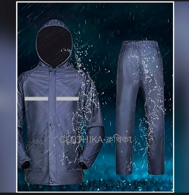 Picture of PVC Nylon Raincoat for Men Stylish,Trendy Fashionable Blue/Black