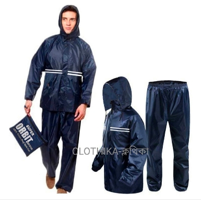 Picture of PVC Nylon Raincoat for Men Stylish,Trendy Fashionable Blue/Black