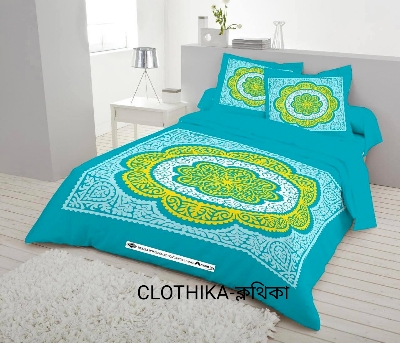 Picture of Digital Home Tex Luxury panel bedsheet king size (8feet/7.5feet) with 2 pillows cover & 1 side pillow cover for Home decorations