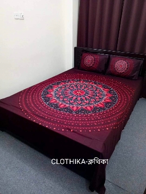 Picture of New Design Luxury panel bedsheet king size (8feet/7.5feet) with 2 pillows cover & 1 side pillow cover for home decorations