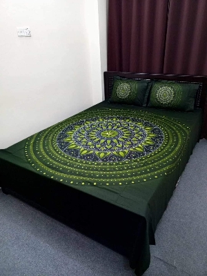 Picture of New Design Luxury panel bedsheet king size (8feet/7.5feet) with 2 pillows cover & 1 side pillow cover for home decorations