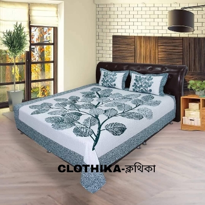 Picture of New Design Luxury Panel Bedsheet king size (8feet×7.5feet) with 2 pillows cover & 1 side pillow cover for home decorations