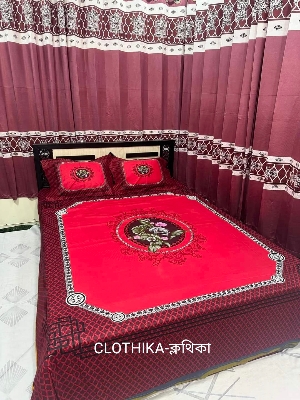 Picture of New Design Luxury Panel Bedsheet king size(8feet×7.5feet) with 2 pillows cover for home decorations