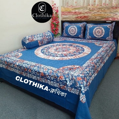 Picture of New Luxury Panel Bedsheet King size(8feet×7.5feet) with 2 pillows cover & 1side pillow cover for home decorations.