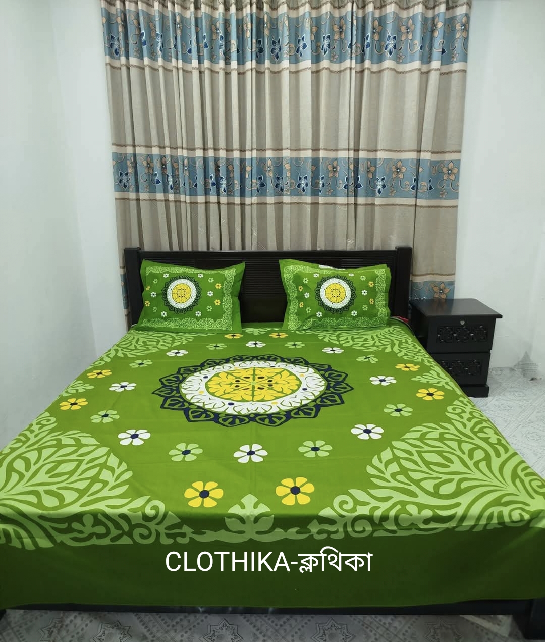 Picture of Premium quality Panel Bedsheet king size(8feet×7.5feet) with 2 pillows cover & 1 side pillow cover for home decorations