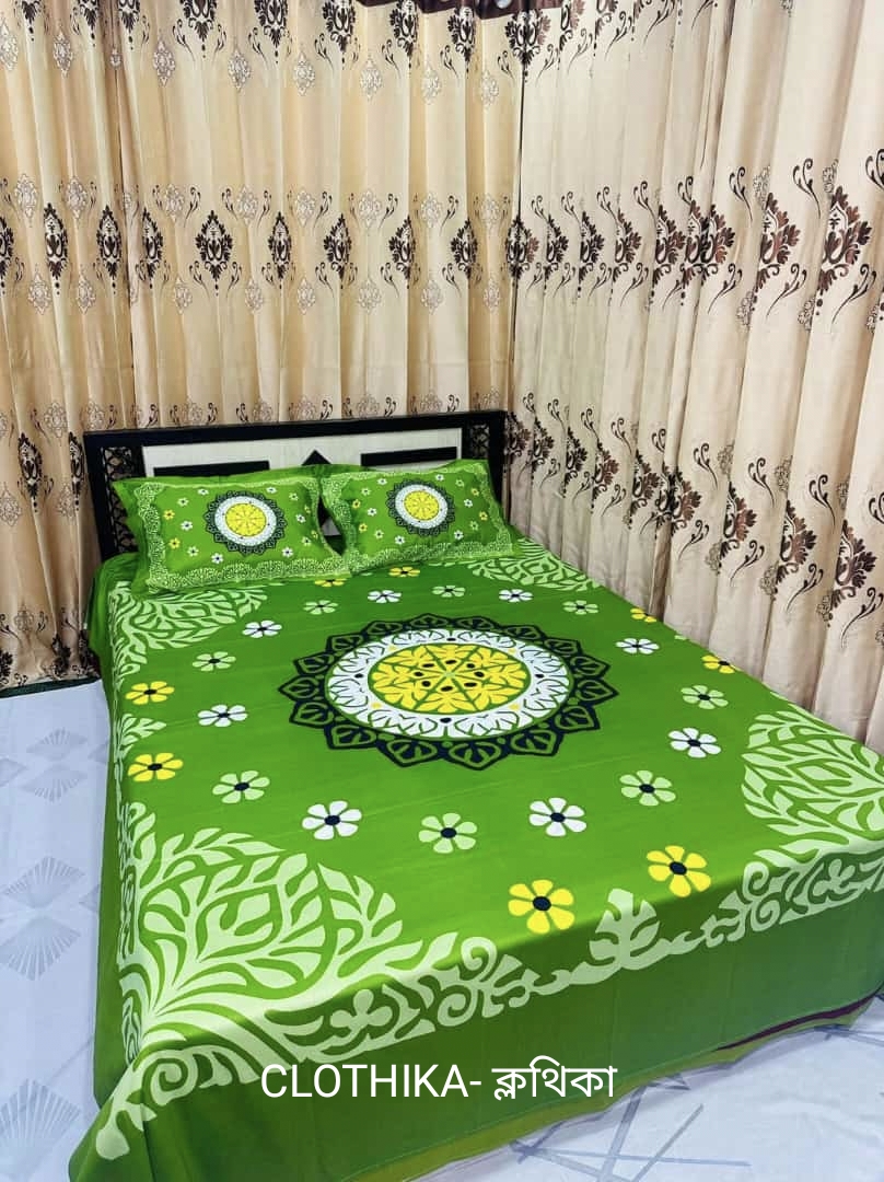 Picture of Premium quality Panel Bedsheet king size(8feet×7.5feet) with 2 pillows cover & 1 side pillow cover for home decorations