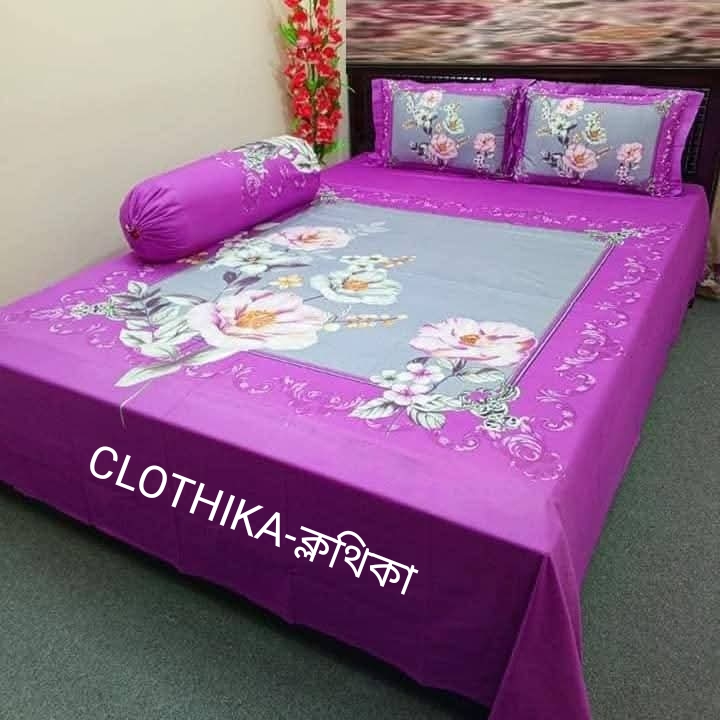 Picture of Premium Quality Panel Bedsheet king size(8feet×7.5feet) with 2 pillows cover & 1side pillow cover for home decorations