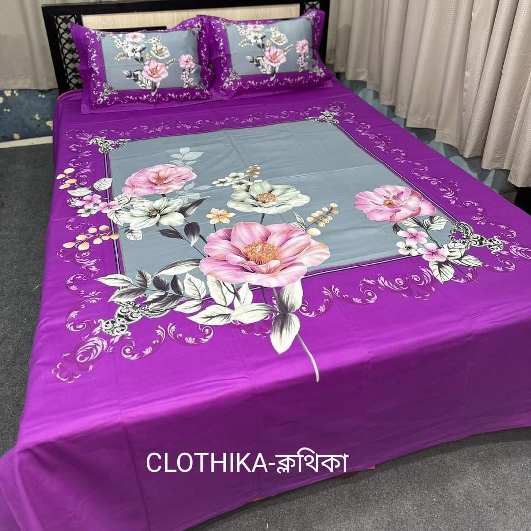 Picture of Premium Quality Panel Bedsheet king size(8feet×7.5feet) with 2 pillows cover & 1side pillow cover for home decorations