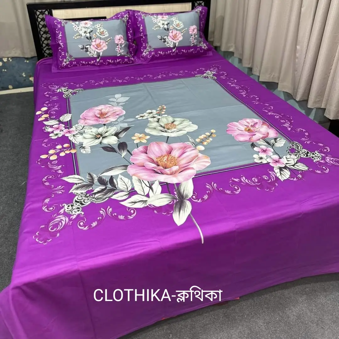 Picture of Premium Quality Panel Bedsheet king size(8feet×7.5feet) with 2 pillows cover & 1side pillow cover for home decorations