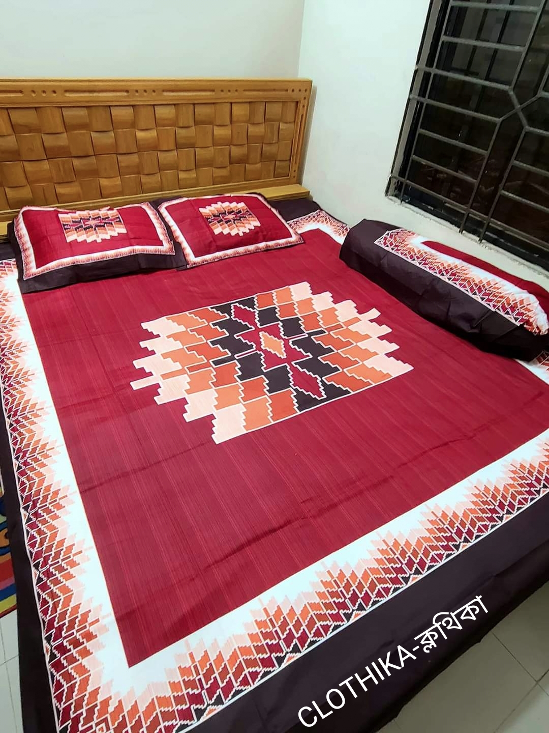 Picture of New Design Luxury Panel Bedsheet king size(8feet×7.5feet) with 2 pillows cover & 1side pillow cover for home decorations