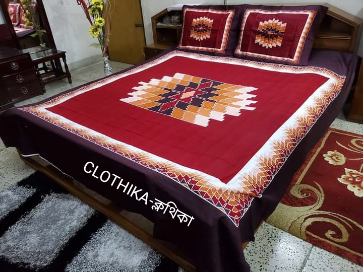 Picture of New Design Luxury Panel Bedsheet king size(8feet×7.5feet) with 2 pillows cover & 1side pillow cover for home decorations