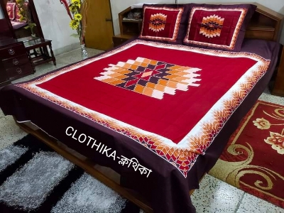 Picture of New Design Luxury Panel Bedsheet king size(8feet×7.5feet) with 2 pillows cover & 1side pillow cover for home decorations