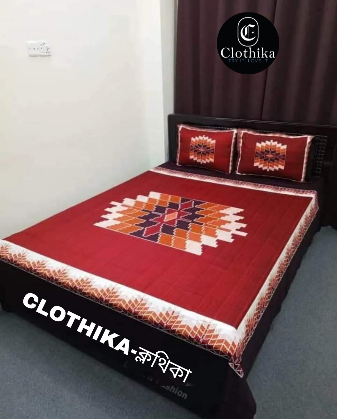 Picture of New Design Luxury Panel Bedsheet king size(8feet×7.5feet) with 2 pillows cover & 1side pillow cover for home decorations