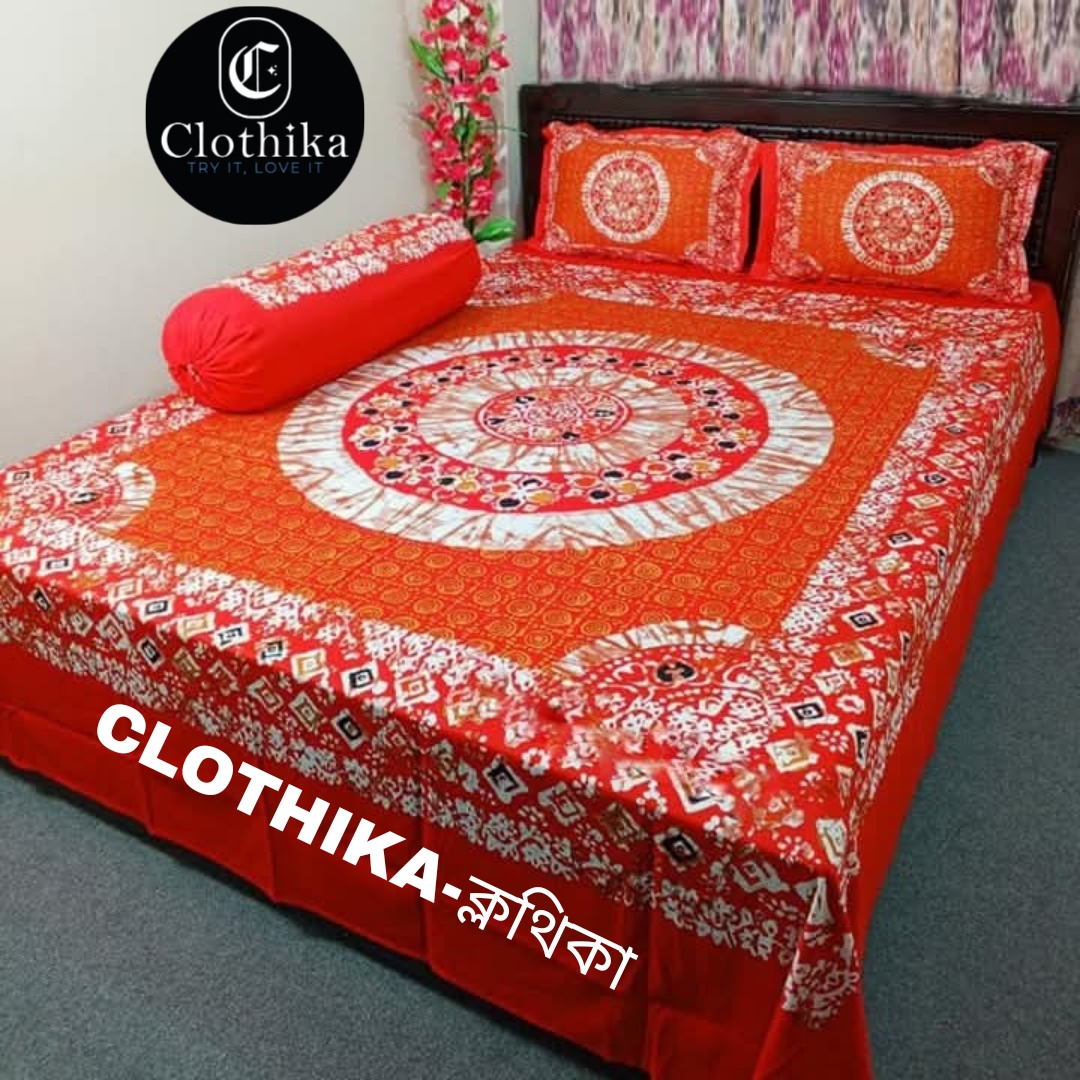 Picture of New Design Luxury Panel Bedsheet king size(8feet×7.5feet) with 2 pillows cover & 1side pillow cover for home decorations