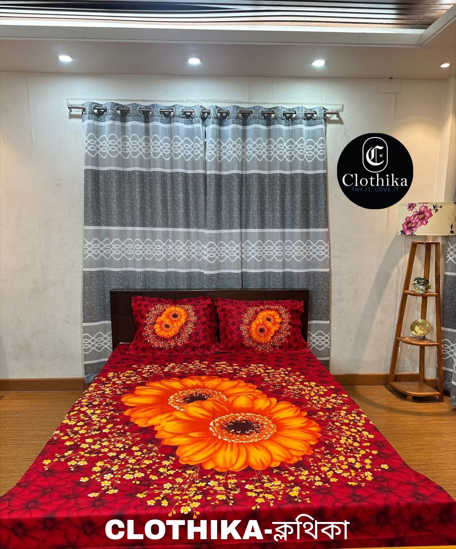 Picture of Pakiza Home Tex Luxury Panel  Bedsheet King size(8feet×7.5feet) with 2 pillows cover for home decorations