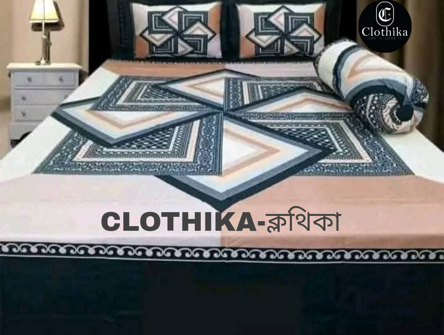 Picture of Premium Quality Panel Bedsheet King size(8feet×7.5feet) with 2 pillows cover & 1side pillow cover for home decorations