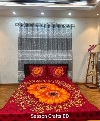 Picture of Pakiza Home Tex Luxury Panel Bedsheet king size(8feet×7.5feet) with 2 pillows cover for home decorations