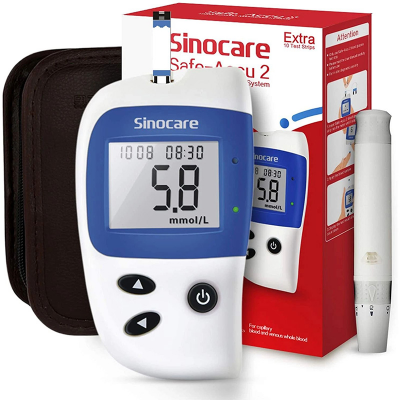 Picture of Sinocare Blood Sugar Monitor Safe Accu 2 with Advanced Technology, 200 Memory to Know Value Changes