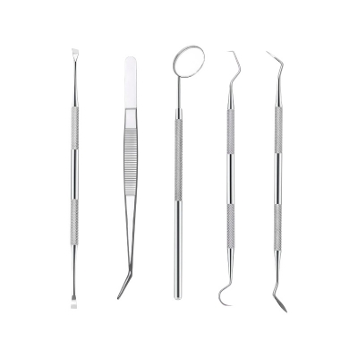 Picture of Dental Mouth Mirror Stainless Steel Tweezers Elbow Probe Dentist Instrument Teeth Cleaning Whitening Dentistry Tools Set