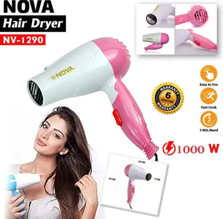 Picture of Nova New Nv-1290 Folding Hair Dryer Pink And White