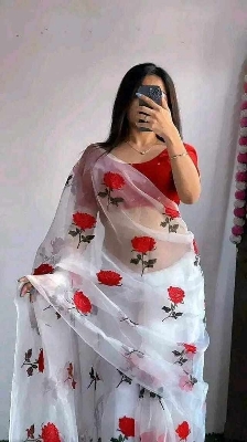 Picture of Exclusive Viral Georgette sharee with embroidery work blouse pics 3 Ratings