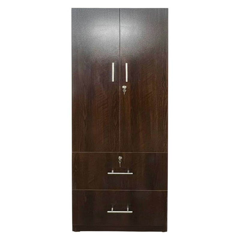 Picture of Furniture Express 2 Part Almirah with coat hanger shelf & 2 Locker Drawer Alamary / Laminated Board Wardrobe2 Door Almira - Best Quality Furniture