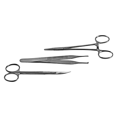 Picture of Surgical Instrument Suturing Set Of 3 Pieces(needle holder,dissecting forceps and iris Scissor)
