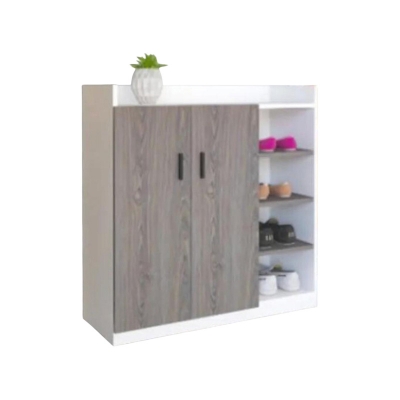 Picture of Furniture Express Best Quality Furniture Shoe Rack with Cover Shoe Shelf Laminated Board (Finish Color - Albino and White) - Minimalistic Sophistication