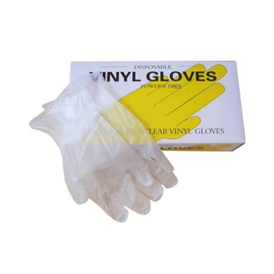 Picture of 100 Pcs VINYL Surgical Examination Hand Gloves Disposable Medical Clear Latex Vinly Medium Size M
