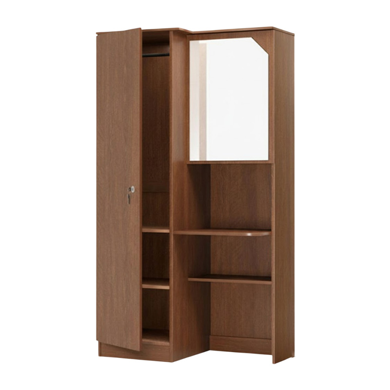 Picture of Furniture Express Modern Single Door Almirah and Two Shelves With Mirror | Book Shelf | Shelves | Mirror by Best Quality Furniture - Minimalistic Sophistication