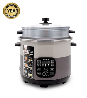 Buy VISION 1100W MC-3.0 Liter Stainless Still Smart Rice Cooker with Thermal Safety Fuse- Double Pot Online at Best Price	