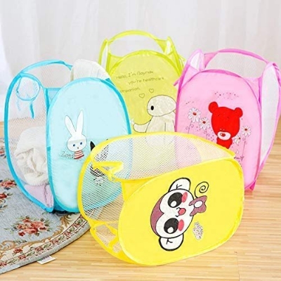 Picture of Printed Cartoon Laundry Basket Collapsible Bathroom Bag Storage Hamper Toy Dirty Clothes Sundry Dirty