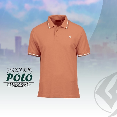 Picture of Shohure Peach Color Short Sleeve Polo Tshirt