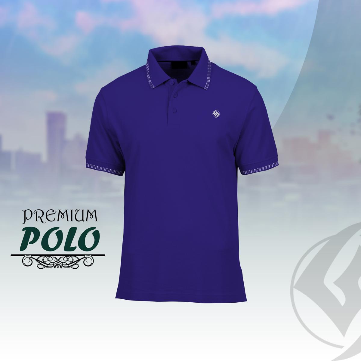 Picture of Shohure Royal Blue Color Short Sleeve Polo Tshirt