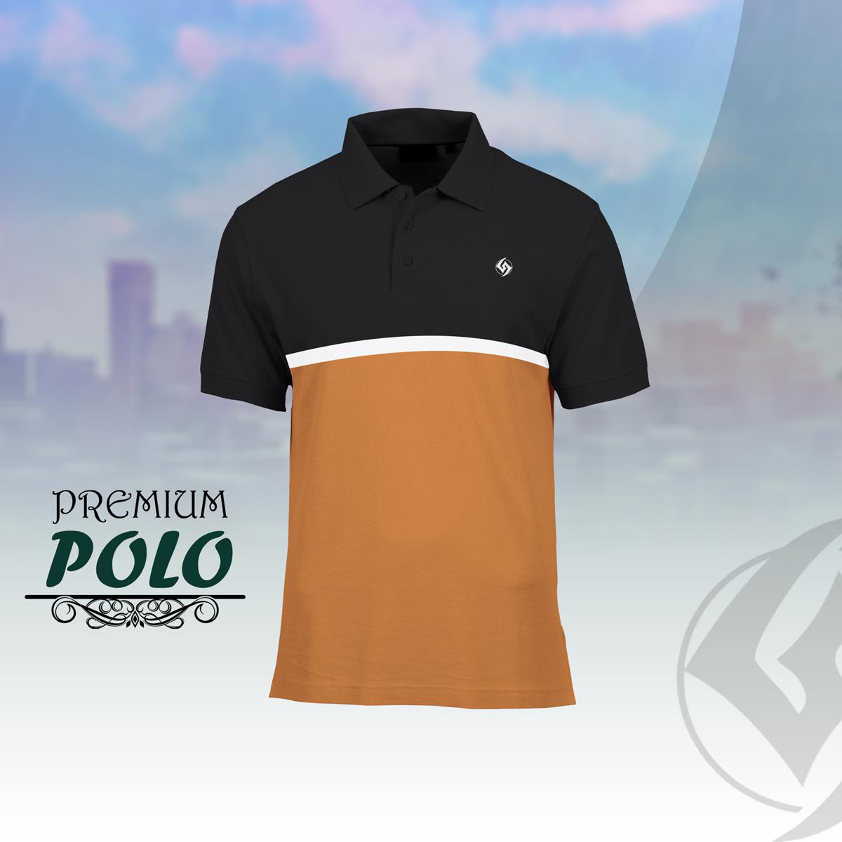 Picture of Shohure Black & Yellow Color Short Sleeve Polo Tshirt