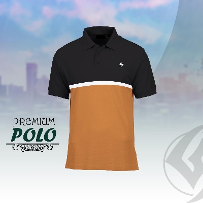 Picture of Shohure Black & Yellow Color Short Sleeve Polo Tshirt