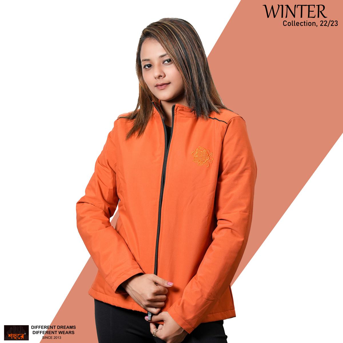 Picture of Shohure Vivid Orange color Double part air proof Ladies jacket