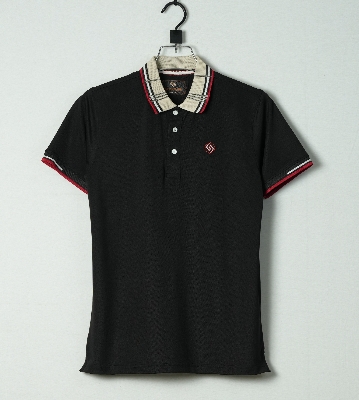 Picture of Shohure Black Color Lycra Pk Short Sleeve Polo Tshirt