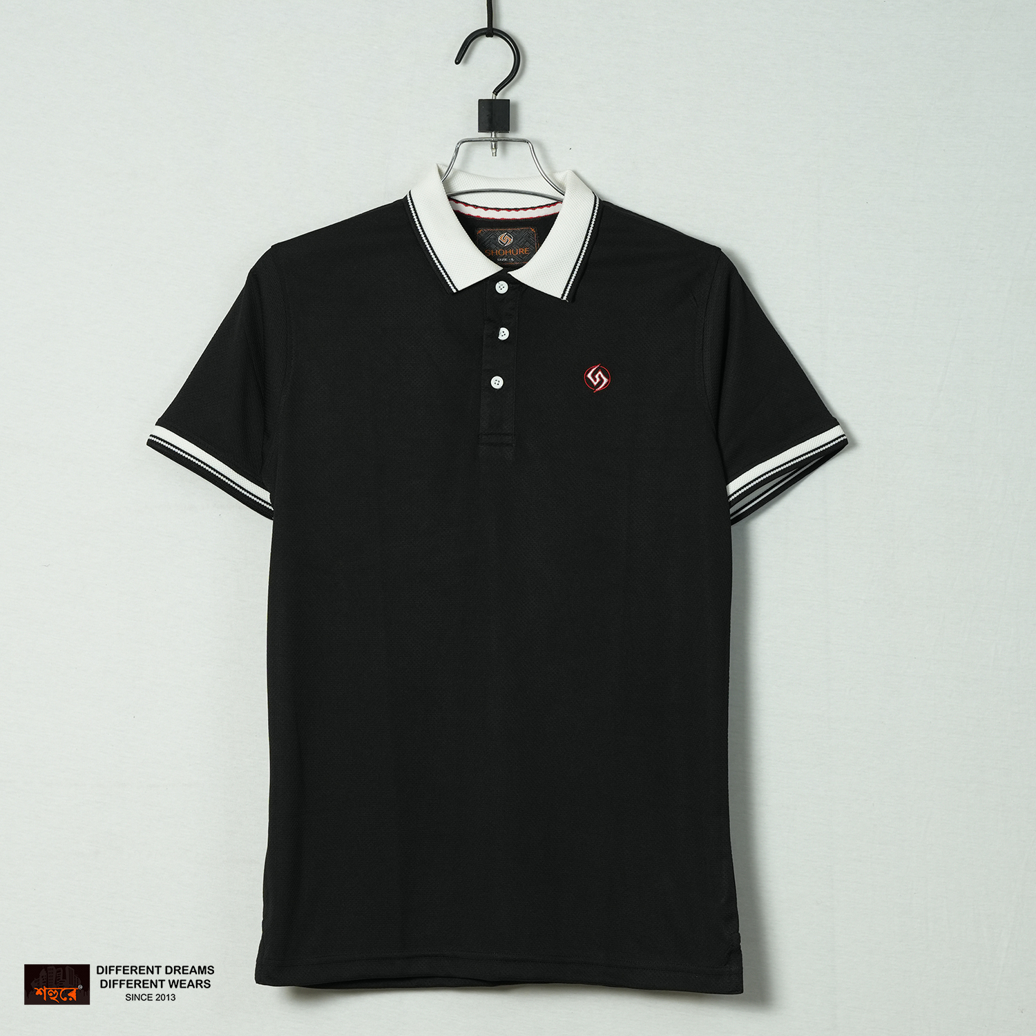 Picture of Shohure Black Color Short Sleeve Polo Tshirt