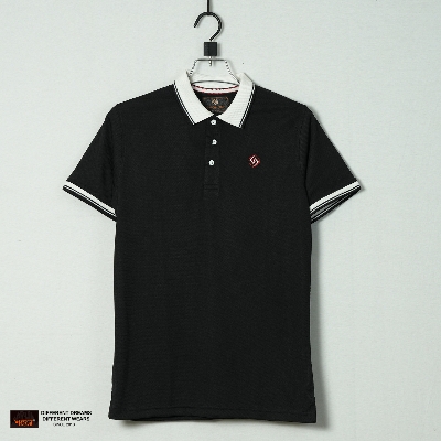 Picture of Shohure Black Color Short Sleeve Polo Tshirt