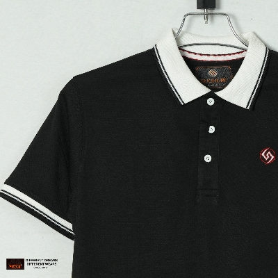 Picture of Shohure Black Color Short Sleeve Polo Tshirt