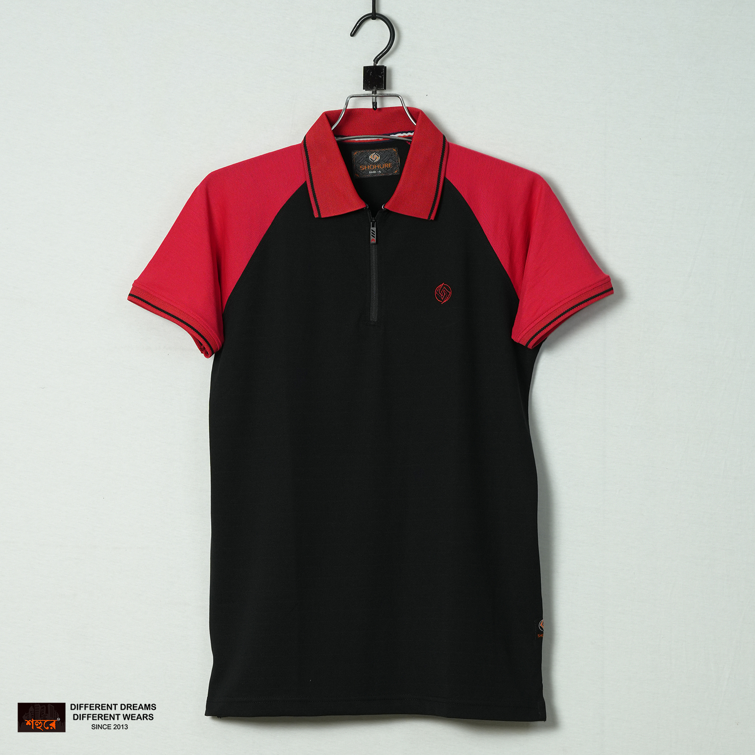 Picture of Shohure Black Color Lycra Pk Short Sleeve Polo Tshirt