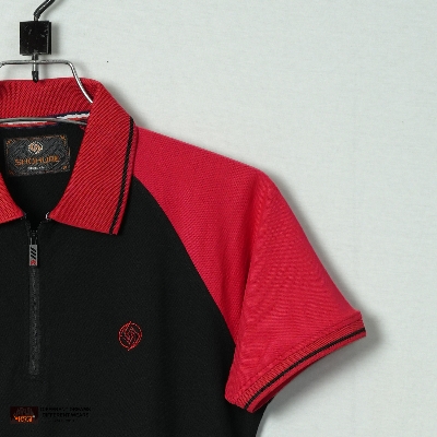 Picture of Shohure Black Color Lycra Pk Short Sleeve Polo Tshirt