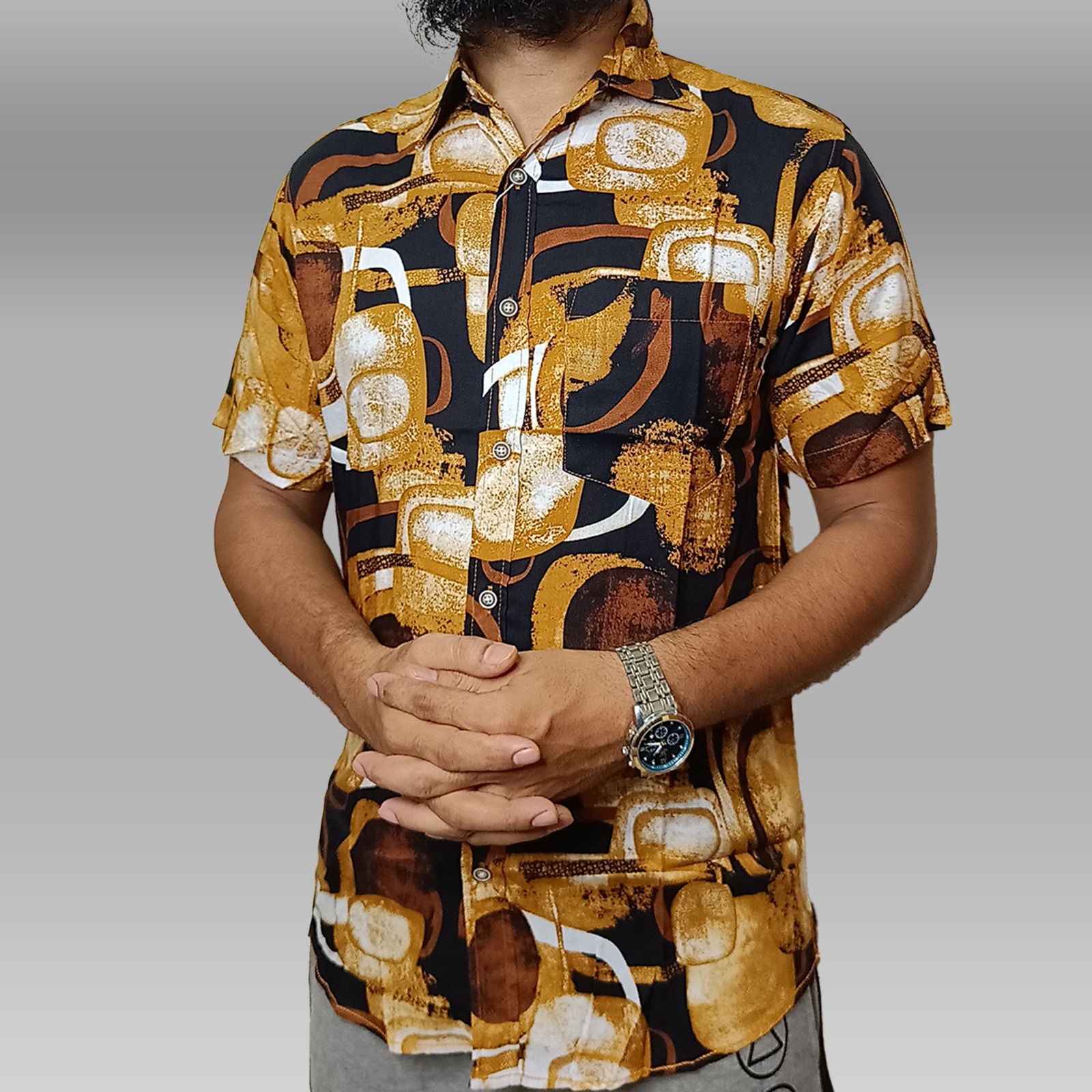 Picture of Shohure Linen Fabric Half Sleeve Shirt